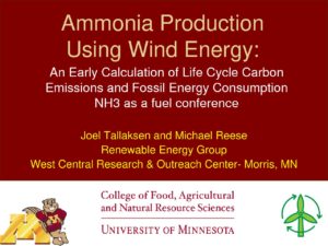 Ammonia Production Using Wind Energy: An Early Calculation of Life Cycle Carbon Emissions and Fossil Energy Consumption