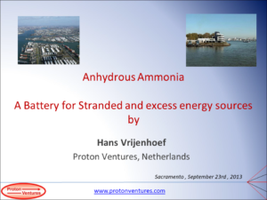 Anhydrous Ammonia: a Battery for Stranded and Excess Energy Sources