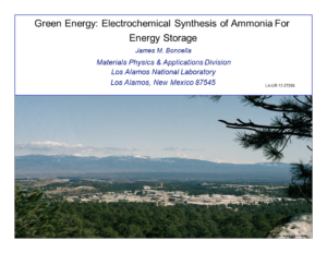 Electrochemical Synthesis of Ammonia For Energy Storage