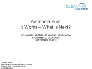 Ammonia Fuel — It Works, Now What