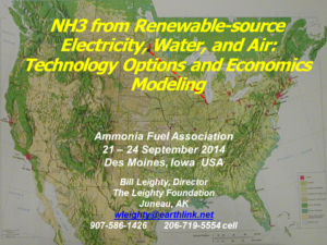 NH3 from Renewable-source Electricity, Water, and Air: Technology Options and Economics Modeling