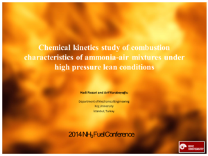 Numerical investigation of combustion characteristics of ammonia-air mixtures under high pressure lean conditions