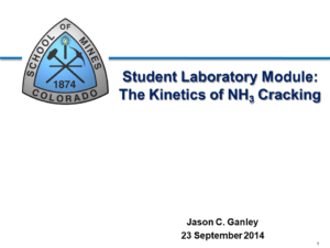 Student Laboratory Module: Kinetics of Ammonia Cracking