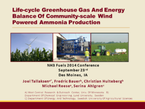 Life-cycle greenhouse gas and energy balance of community-scale wind powered ammonia production