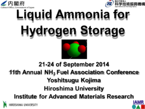 Liquid Ammonia for Hydrogen Storage