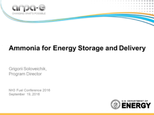Ammonia for Energy Storage and Delivery