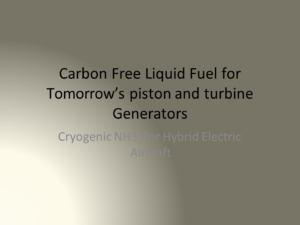Carbon Free liquid fuel for tomorrow's piston and turbine generators