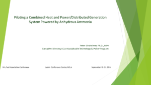 Piloting a Combined Heat and Power / Distributed Generation System, Powered by Carbon-Free, Renewable-Based Anhydrous Ammonia