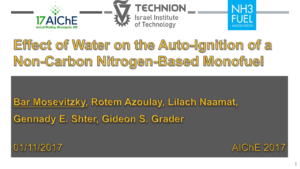 Effect of Water on the Auto-Ignition of a Non-Carbon Nitrogen-Based Monofuel