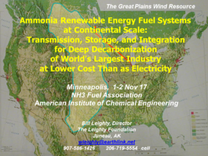 Ammonia Renewable Energy Fuel Systems at Continental Scale