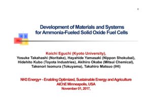 Development of Materials and Systems for Ammonia-Fueled Solid Oxide Fuel Cells