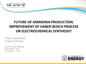 Future of Ammonia Production: Improvement of Haber-Bosch Process or Electrochemical Synthesis?