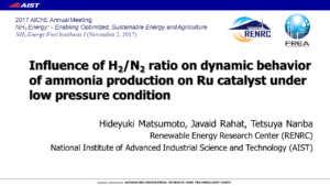 Influence of H2 / N2 Ratio on Dynamic Behavior of Ammonia Production on Ru Catalyst Under Low Pressure Condition