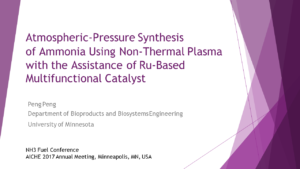 Atmospheric-Pressure Synthesis of Ammonia Using Non-Thermal Plasma with the Assistance of Ru-Based Multifunctional Catalyst