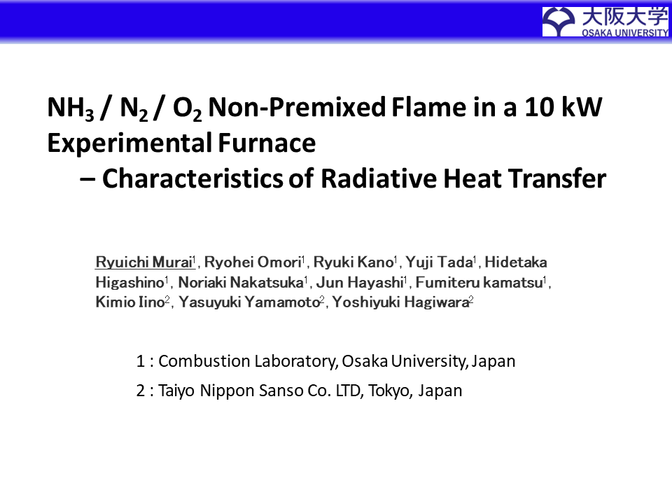NH3 / N2 / O2 Non-Premixed Flame in a 10 kW Experimental Furnace – Characteristics of Radiative Heat Transfer