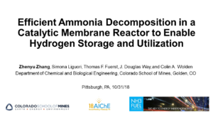 Catalytic Membrane Reactors for Efficient Delivery of High Purity Hydrogen from Ammonia Decomposition