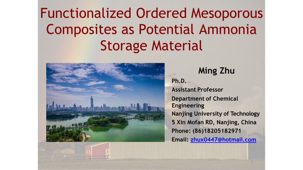 Functionalized Ordered Mesoporous Silica Composites As Potential Ammonia Storage Materials