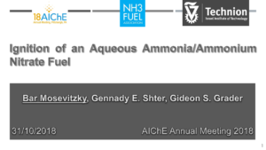 Ignition of an Aqueous Ammonia / Ammonium Nitrate Fuel