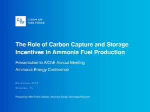 The Role of Carbon Capture and Storage Incentives in Ammonia Fuel Production