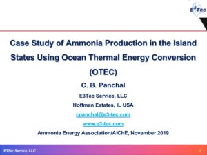 Case Study of Ammonia Production in the Island States Using Ocean Thermal Energy