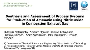 Synthesis and Assessment of Process Systems for Production of Ammonia Using Nitric Oxide in Combustion Exhaust Gas
