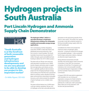 Ammonia Featured in South Australia's Hydrogen Action Plan