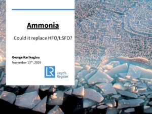 Ammonia – Could it replace HFO/LSFO?