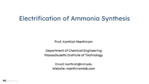 Electrification of Ammonia Synthesis
