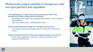 Full electrification: Yara plans 500,000 tons of green ammonia in Norway by 2026