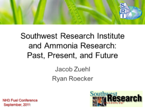Southwest Research Institute and Ammonia Research: Past, Present, and Future