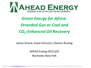 Green Energy for Africa: Stranded Gas or Coal and CO2-Enhanced Oil Recovery