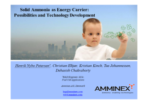 Solid Ammonia as Energy Carrier: Possibilities and Technology Development