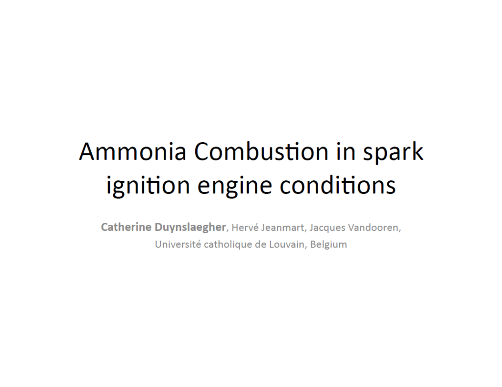 Ammonia Combustion in Spark Ignition Engine Conditions