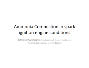 Ammonia Combustion in Spark Ignition Engine Conditions