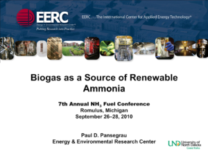 Biogas as a Source of Renewable Anhydrous Ammonia