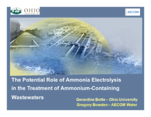 The Potential Role of Ammonia Electrolysis in the Treatment of Ammonium-Containing Wastewaters