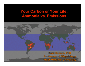 Your Carbon or Your Life:  Ammonia vs. Emissions