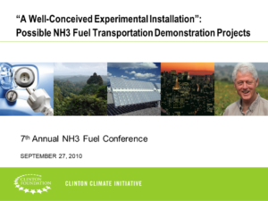 Possible NH3 Fuel Transportation Demonstration Projects