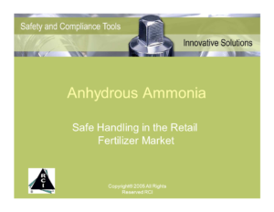 Anhydrous Ammonia, Safe Handling in the Retail Fertilizer Market
