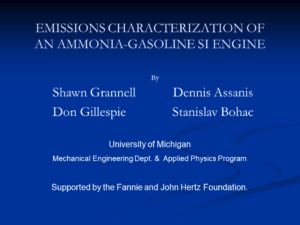 Emissions Characterization of an Ammonia-Gasoline SI Engine