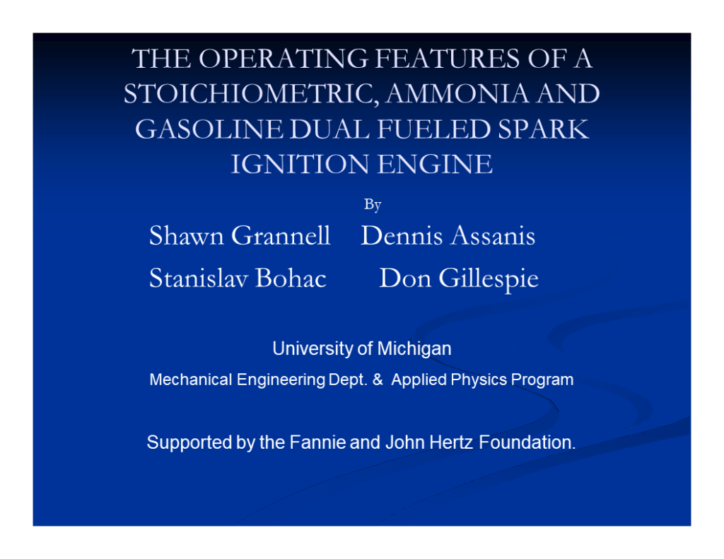 Investigation of the Engine Operating Space of Ammonia/Gasoline Mixtures