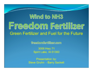 Wind to NH3 — Green Fertilizer and Fuel for the Future