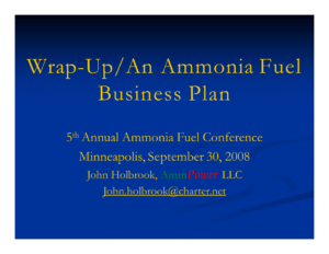 Wrap-Up / An Ammonia Fuel Business Plan