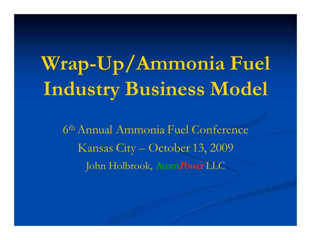 Conference Wrap-up and Ammonia Fuel Industry Business Model