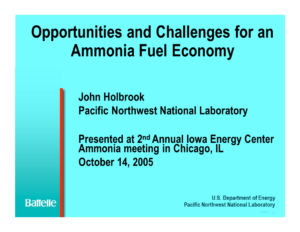 Opportunities and Challenges for an Ammonia Fuel Economy