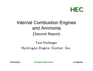 Internal Combustion Engines and Ammonia (Second Report)