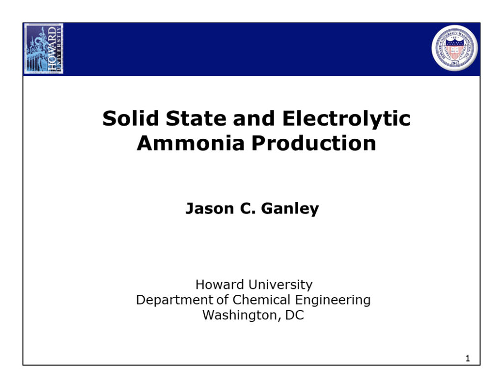 Solid State Low Pressure Ammonia Production