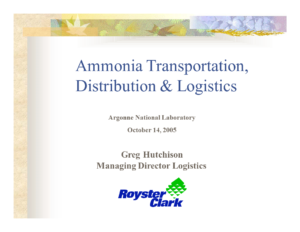 Ammonia Transportation, Distribution & Logistics