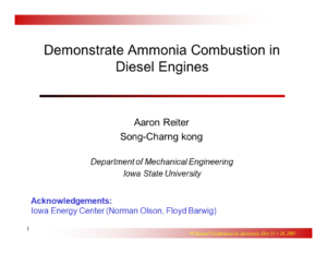 Demonstrate Ammonia Combustion in Diesel Engine