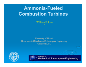 Ammonia Fueled Combustion Turbines